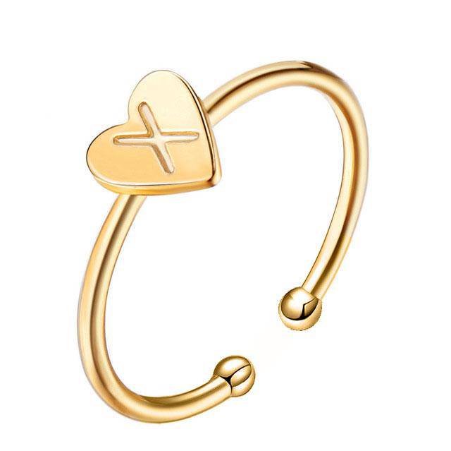 "Initial" Ring/Rose Gold - Emily Schmuck