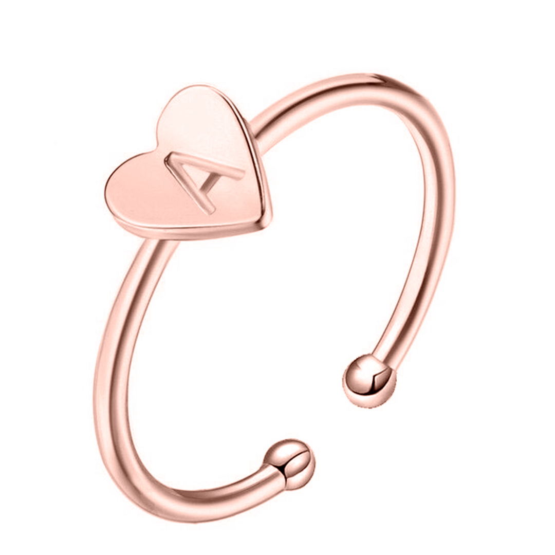 "Initial" Ring/Rose Gold - Emily Schmuck