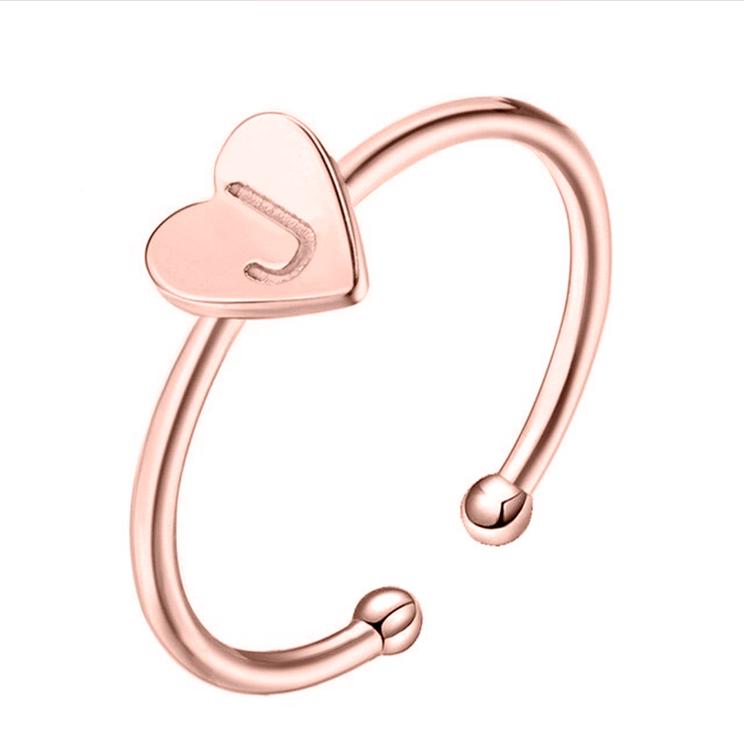 "Initial" Ring/Rose Gold - Emily Schmuck
