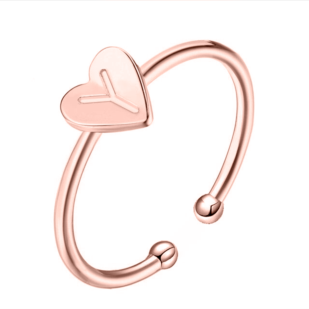 "Initial" Ring/Rose Gold - Emily Schmuck