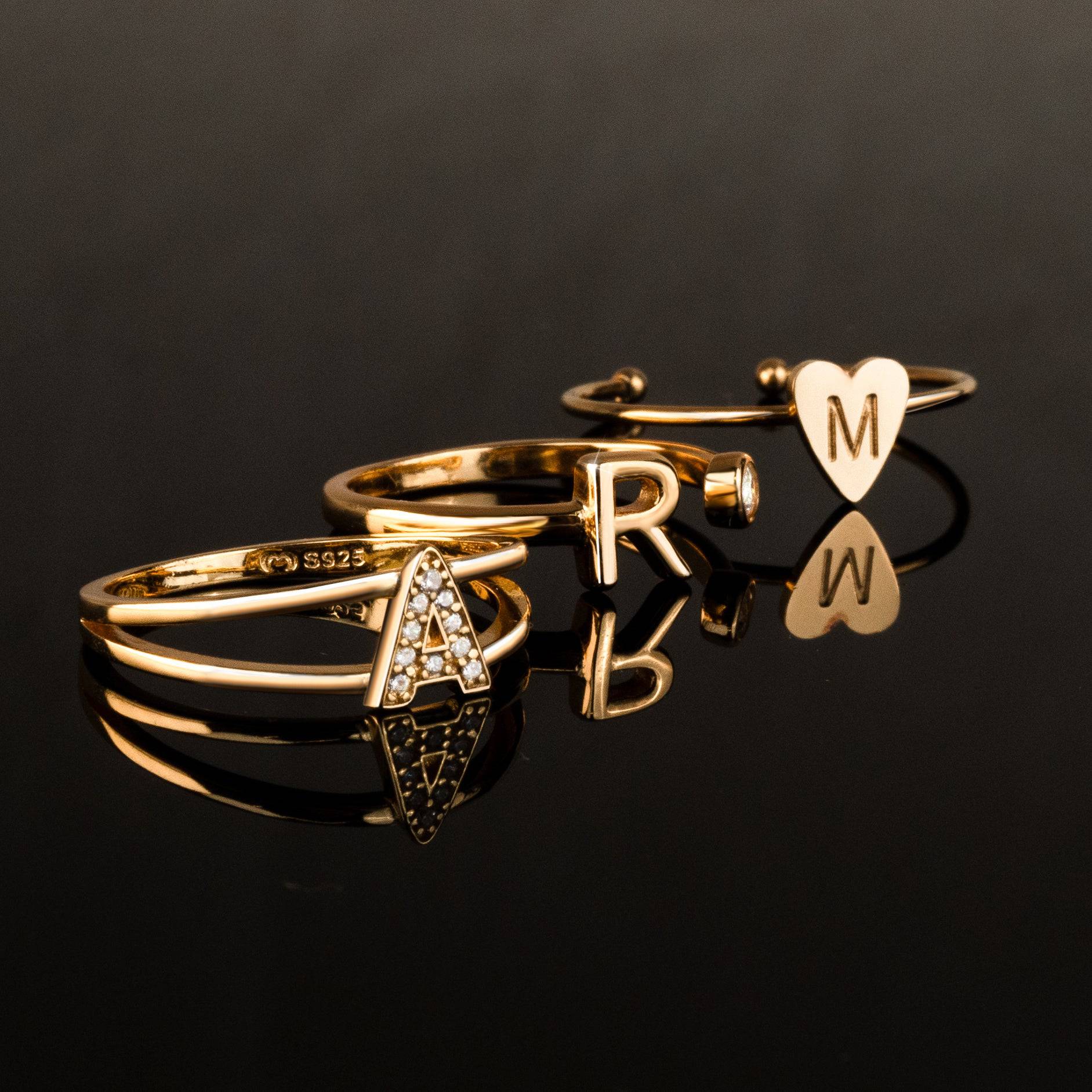 "Initial" Ring/Rose Gold - Emily Schmuck