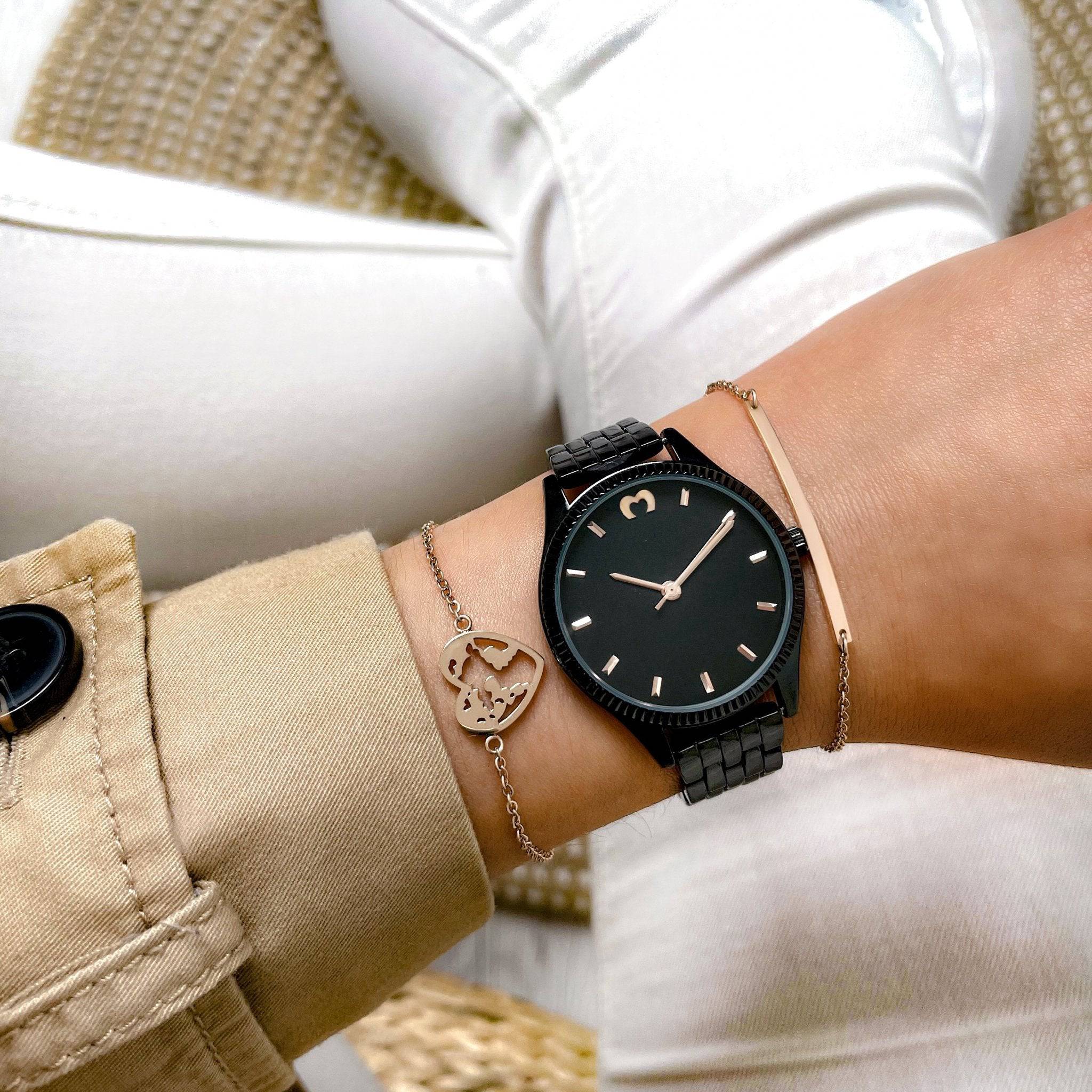 "Kavalier" Uhr ~ Anthrazit - Emily Schmuck