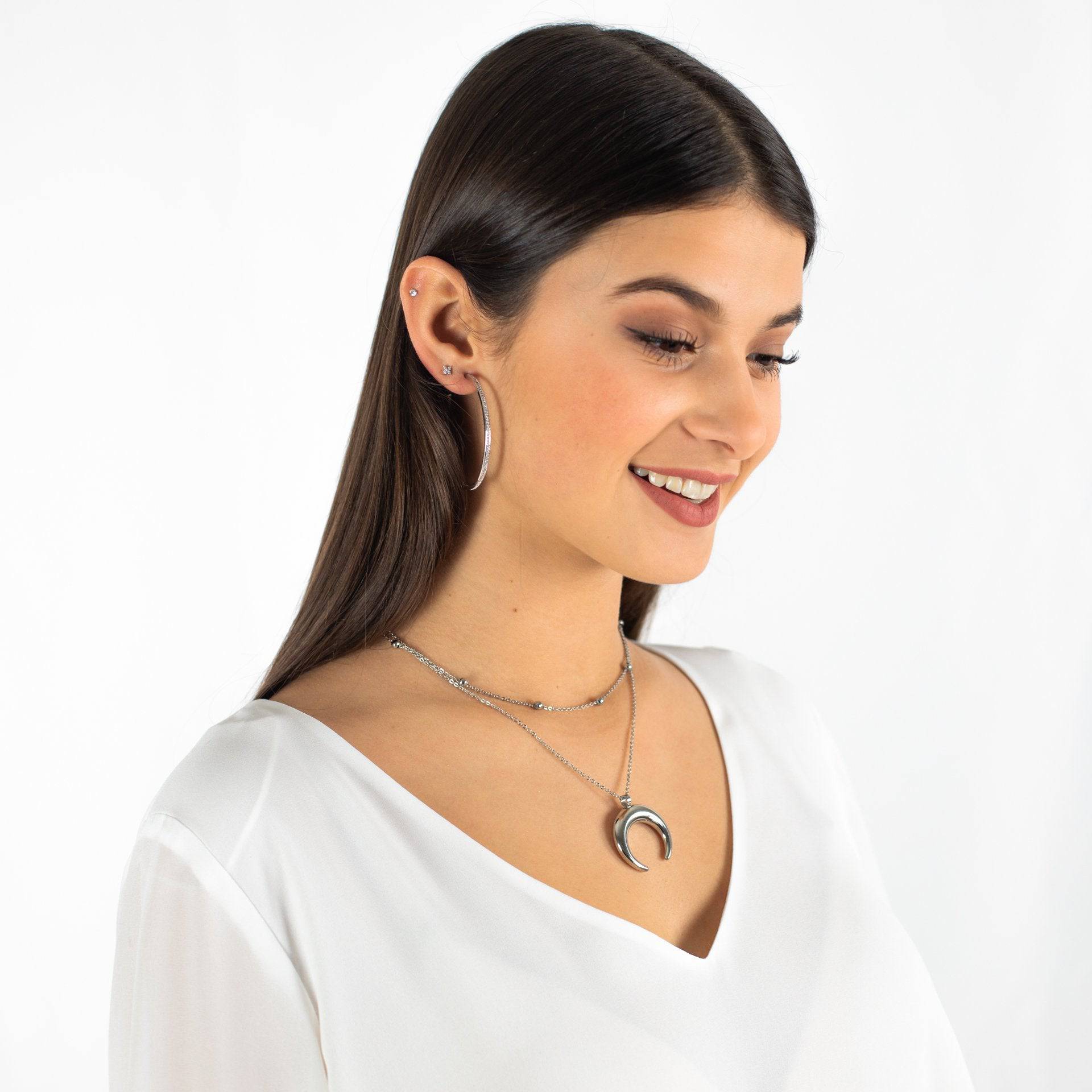 "Mond Stil" Halskette ~Silber/Gold/Rose Gold - Emily Schmuck