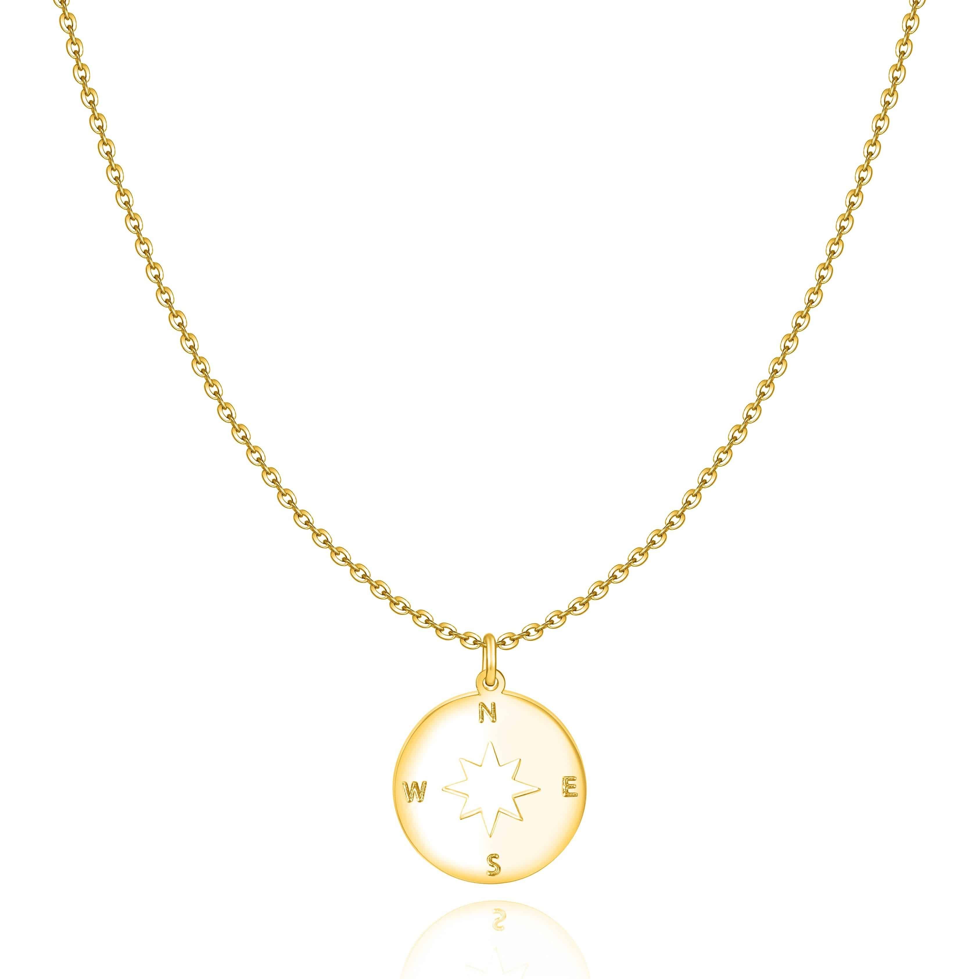 "Rose der Winde" Halskette ~Silber/Gold/Rose Gold - Emily Schmuck