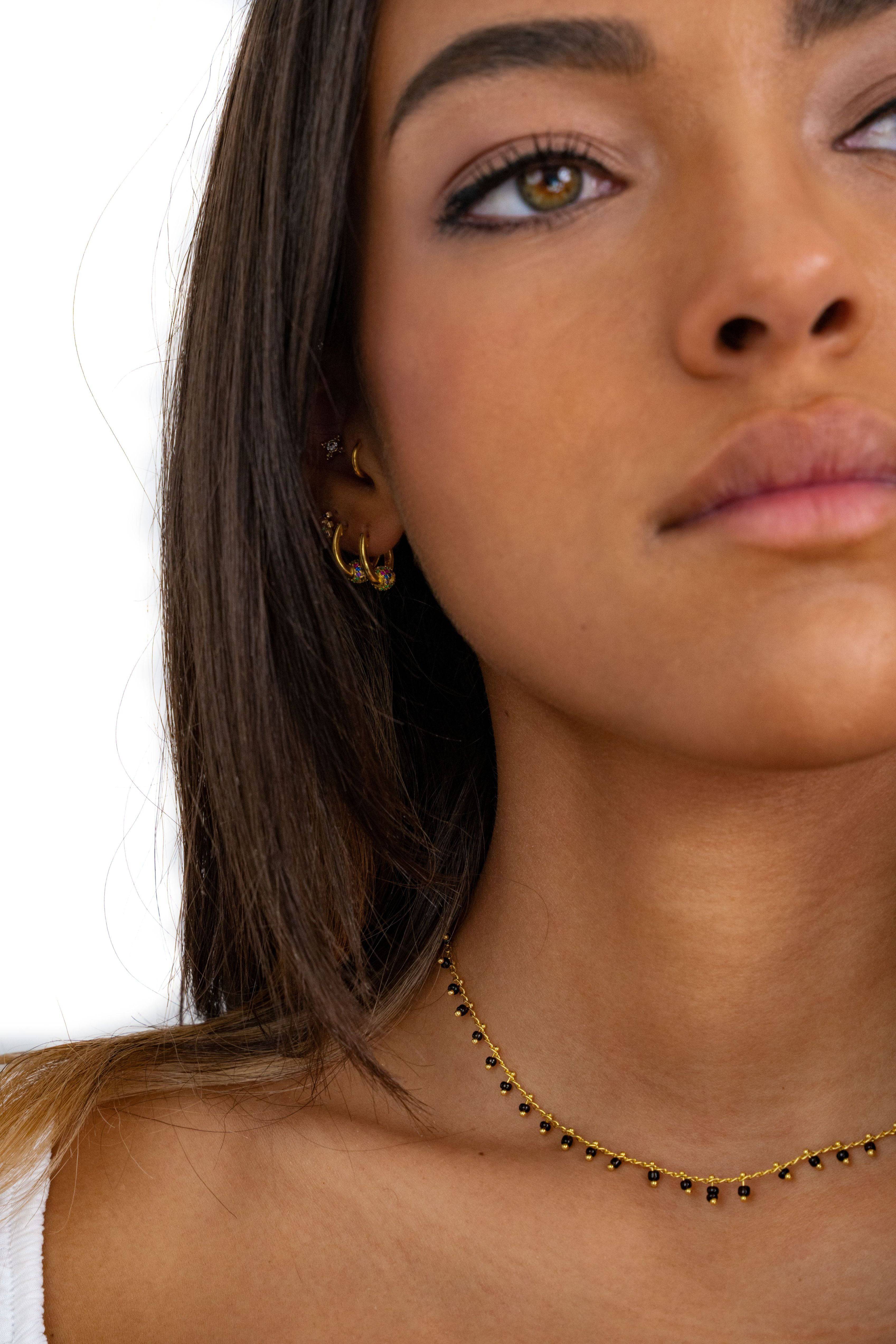 "Schwarze Kügelchen" Halskette - Emily Schmuck