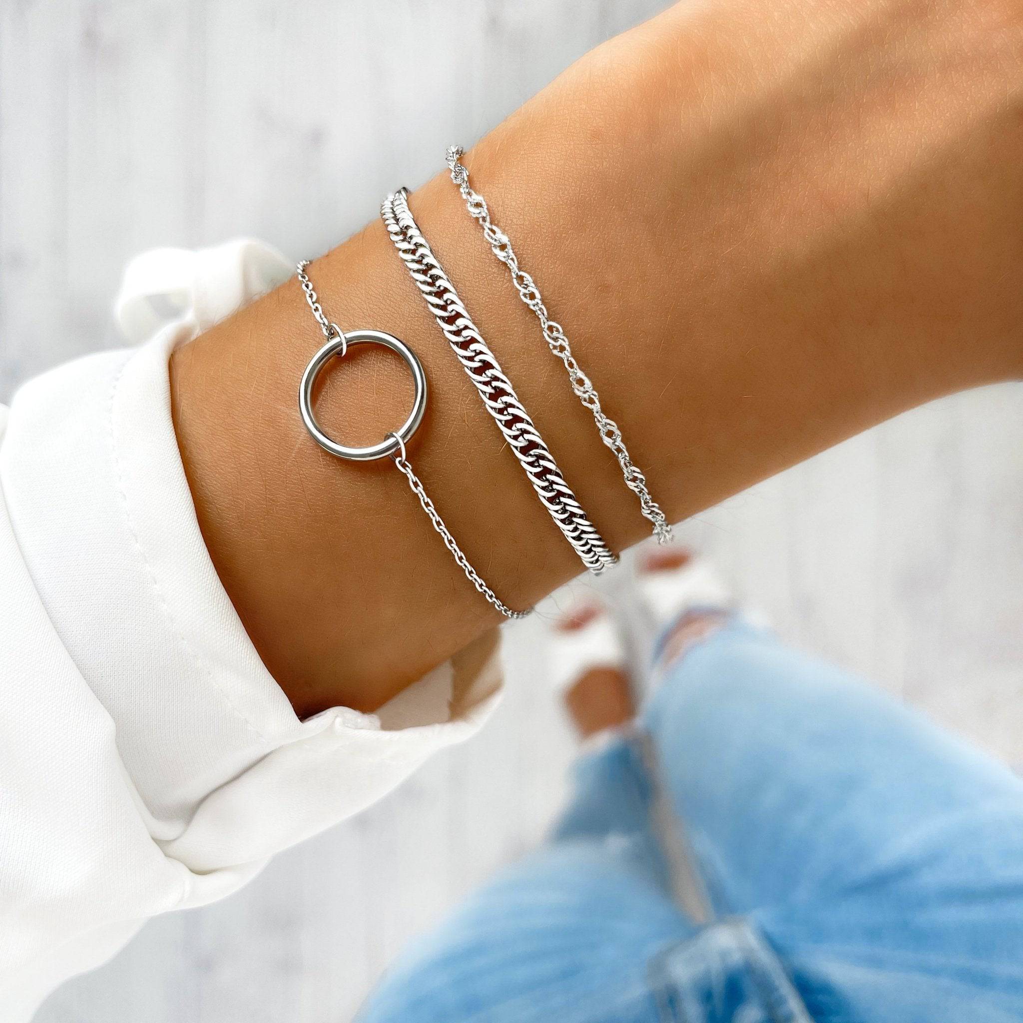 "Schwester" Armband ~Silber/Gold - Emily Schmuck