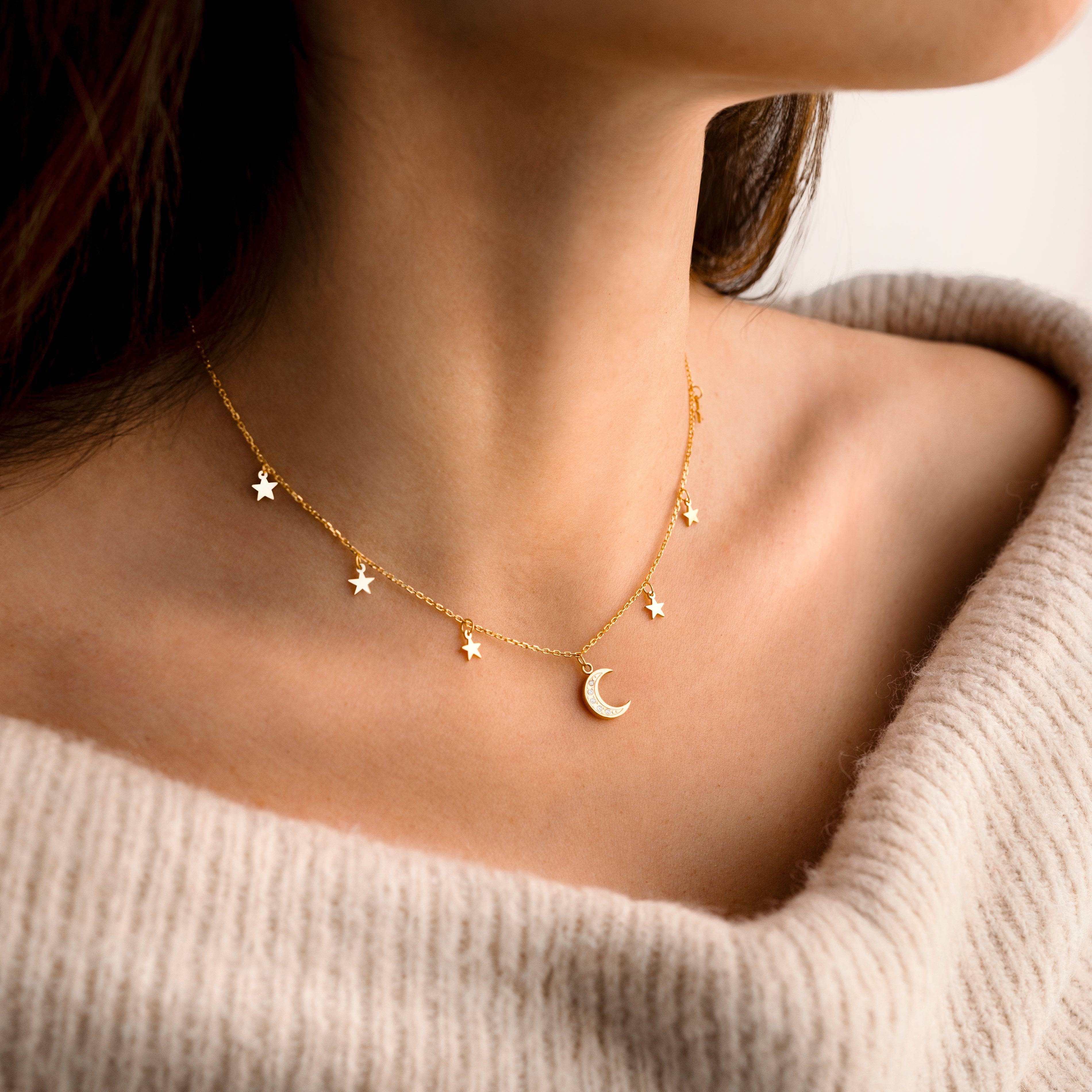 "Sternenklarer Mond" Halskette - Emily Schmuck
