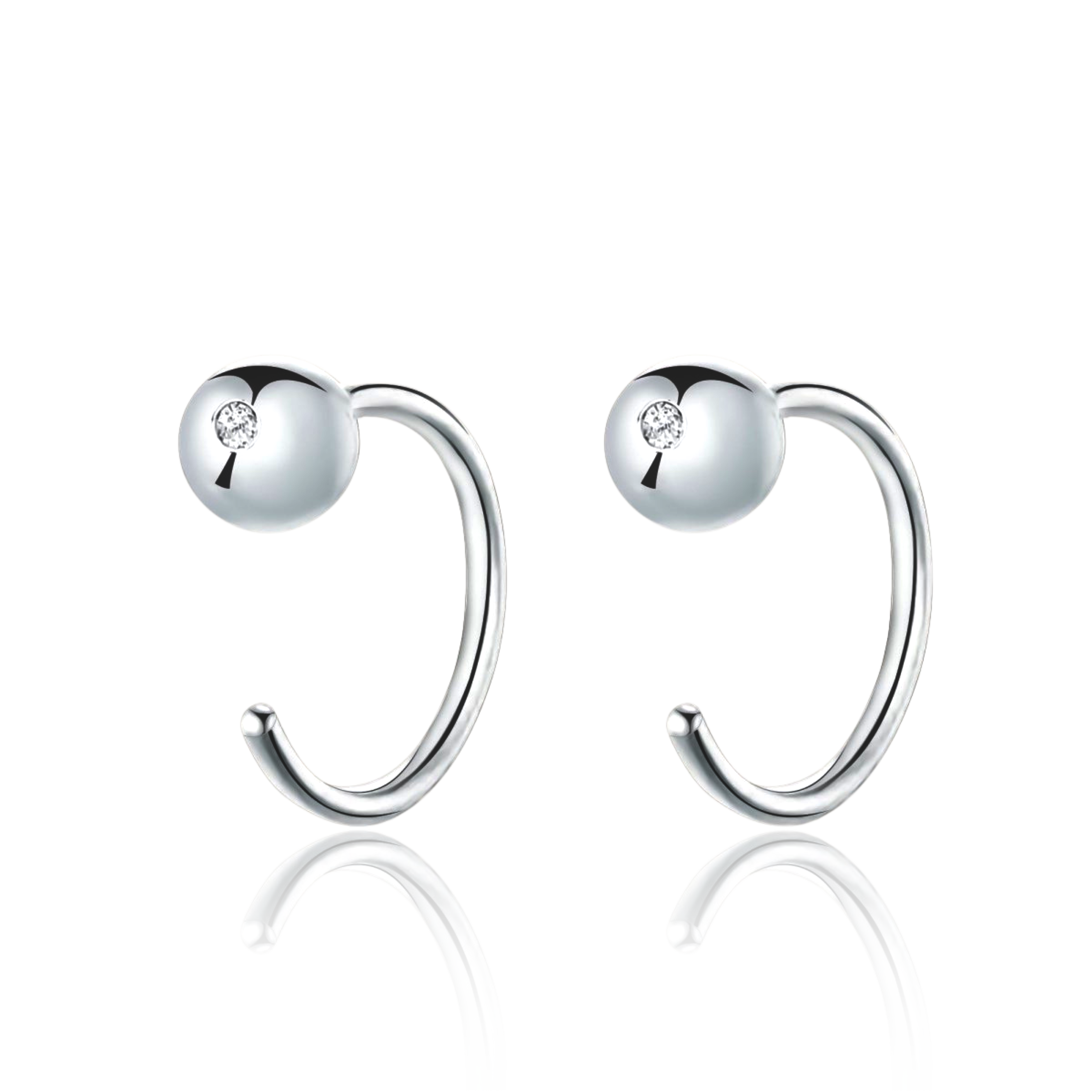 Halbring Kugel Ohrringe