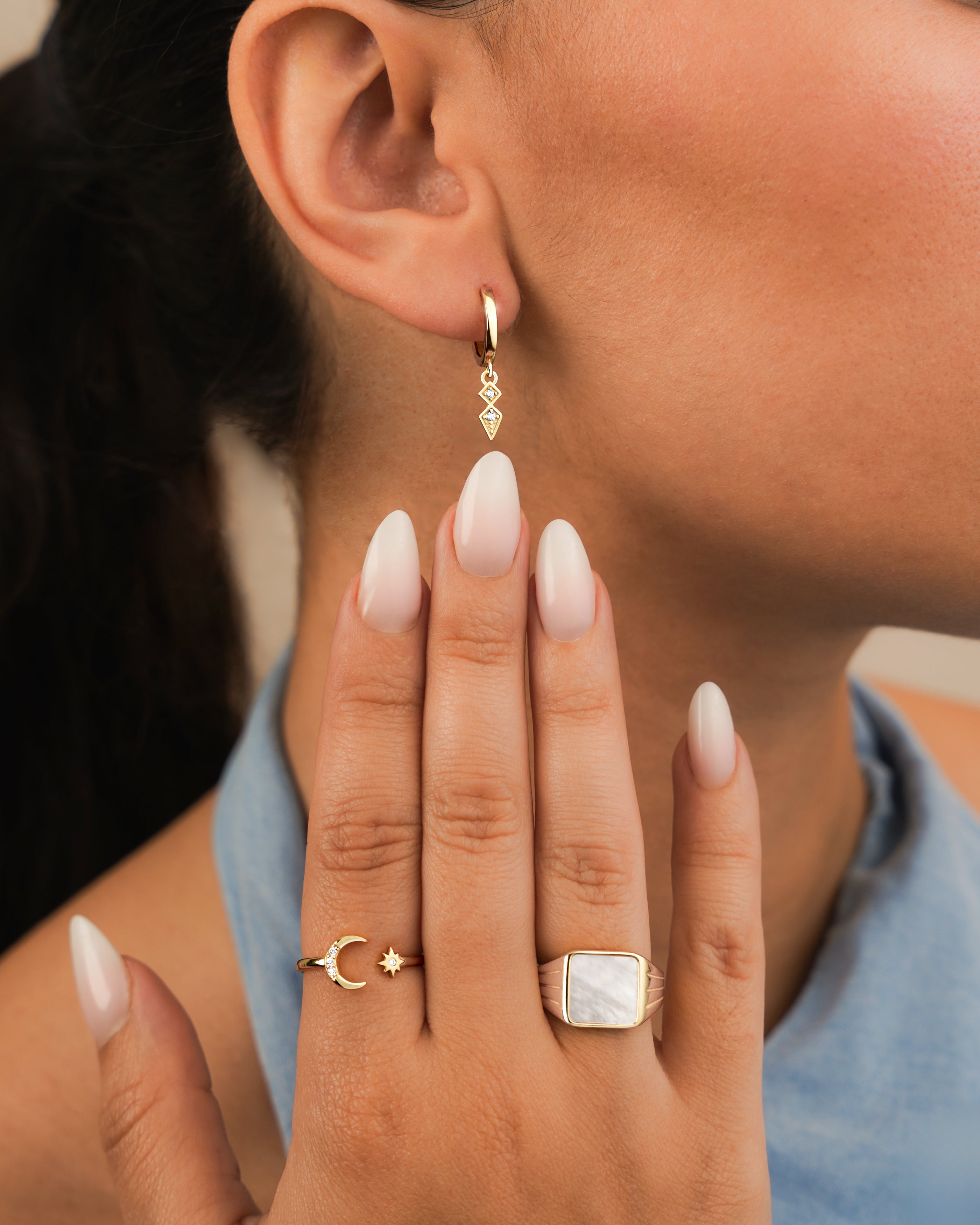 Sterne und Mond Ring
