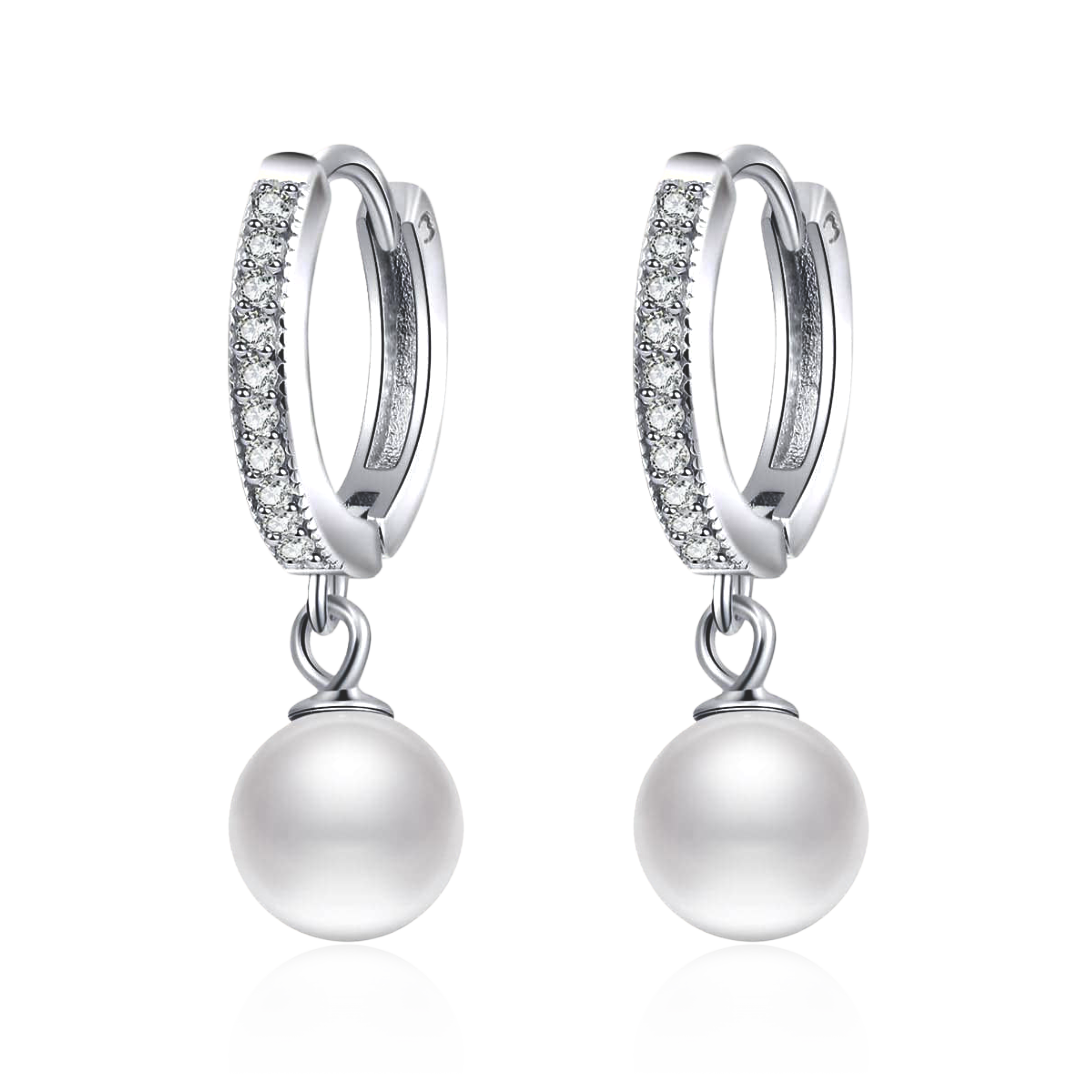 Perle und Diamant Reif-Ohrringe - Emily Schmuck