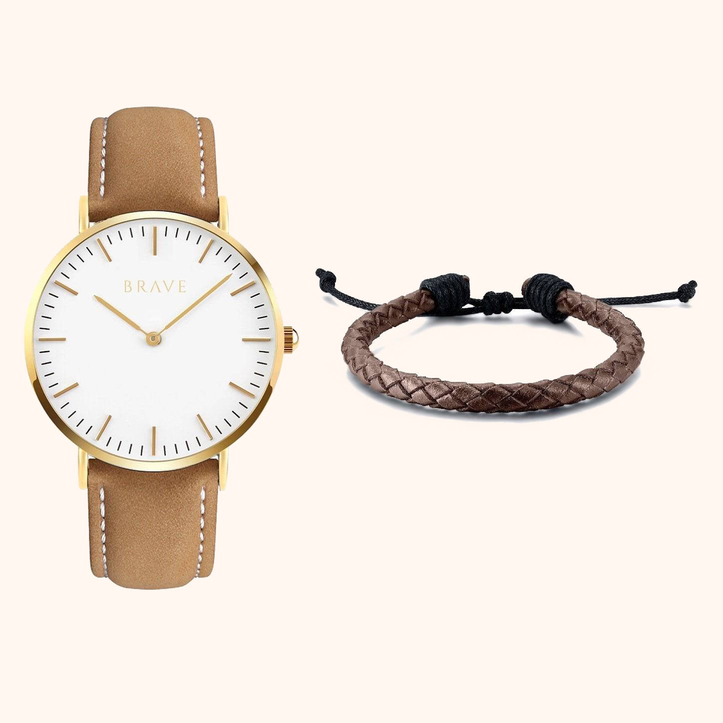 Uhr + BRAVE Armband Set ~ "Klassiker" - Emily Schmuck