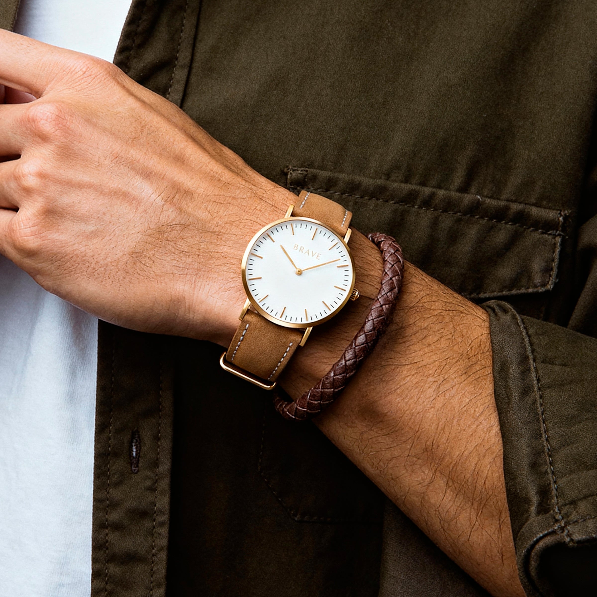 Uhr + BRAVE Armband Set ~ Klassiker