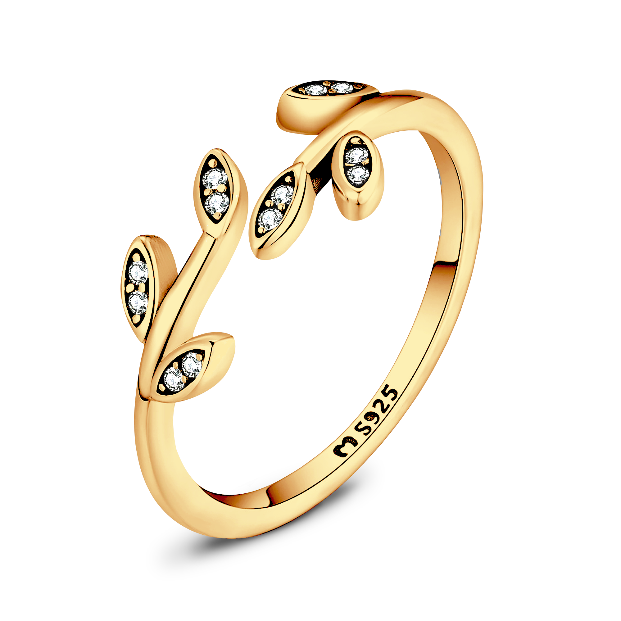 Kleines Glänzendes Blatt Ring - Emily Schmuck