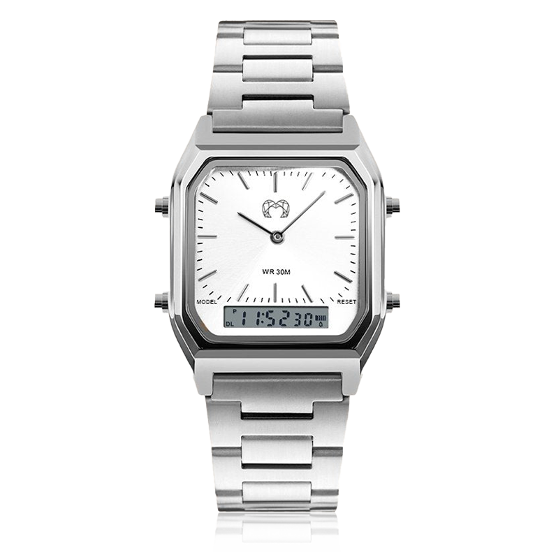 Vintage Retro Uhr ~ SilberWeiß - Emily Schmuck