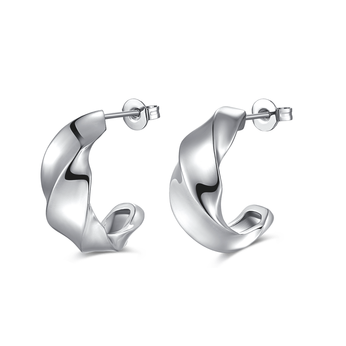 Halbring Wellung Ohrringe