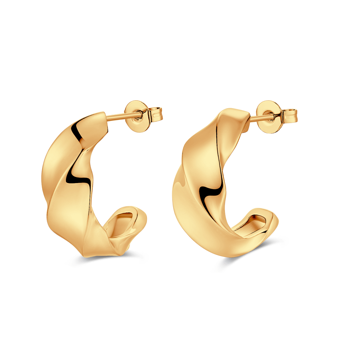 Halbring Wellung Ohrringe