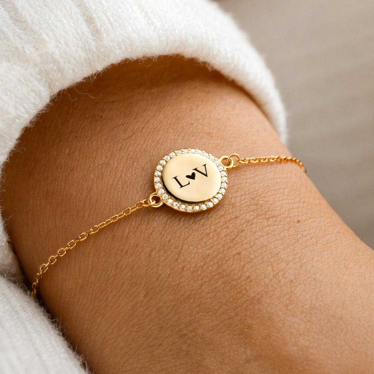 Kristallklare Konturen Armband - Personalisiert