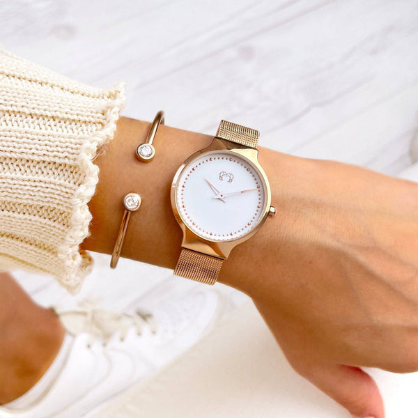 "Basis" Uhr ~ RosaWeiß - Emily Schmuck