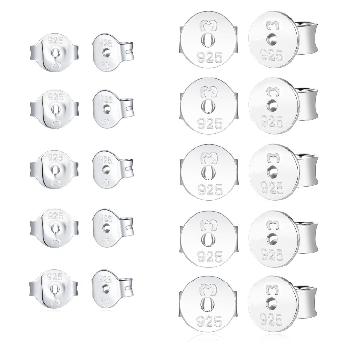 12 Stück Ohrring Heber Gold & Silber - Sicherer Verschluss Für Schwere Ohrringe