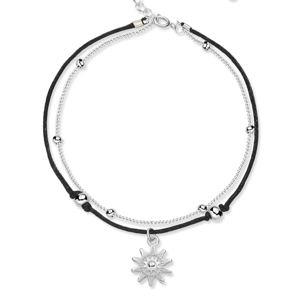 "Sonne" Fußkettchen ~ Silber - Emily Schmuck